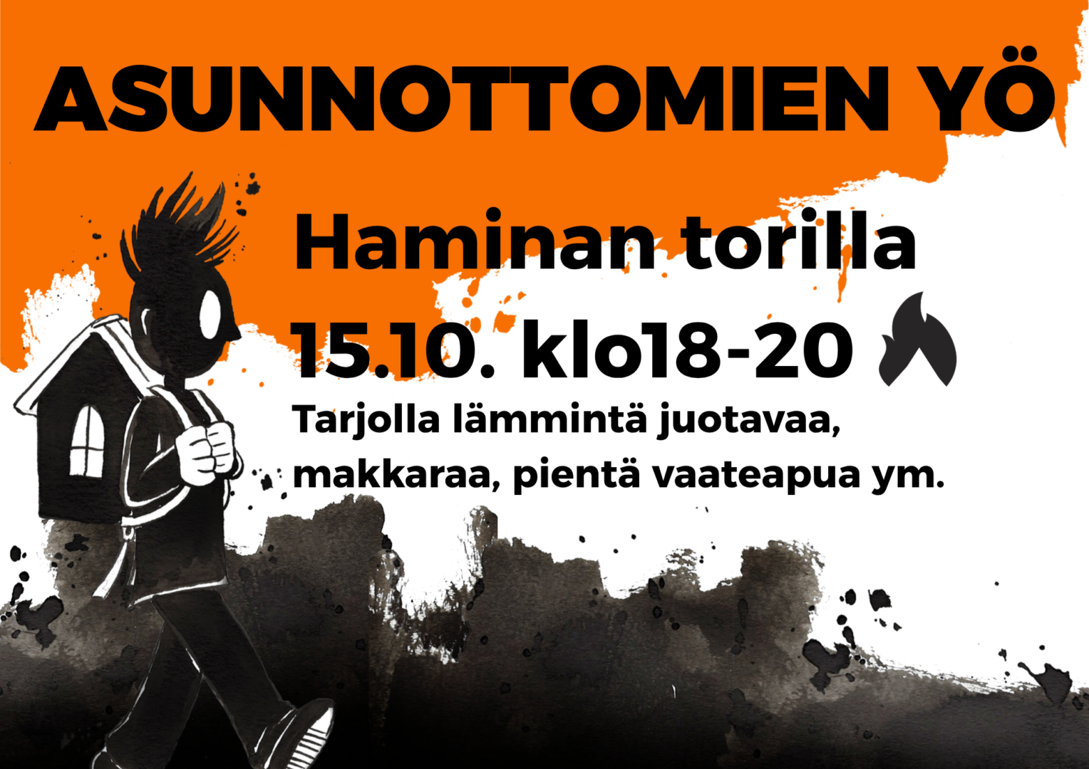 Mainos asunnottomien yöstä